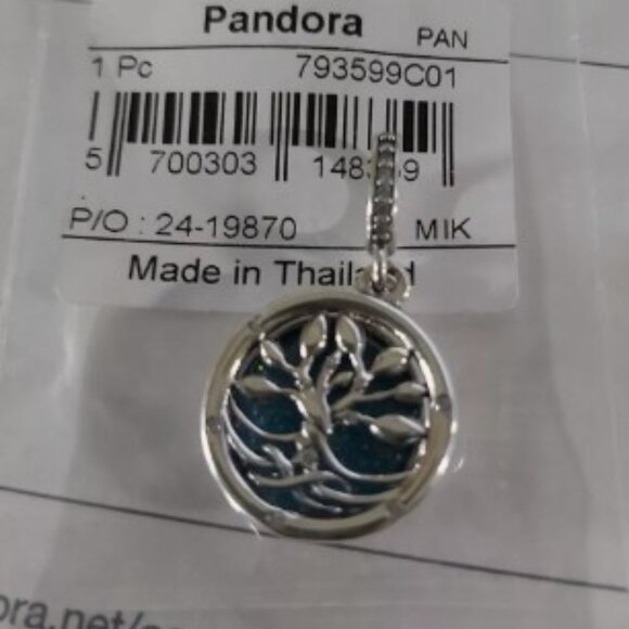 PANDORA Sterling Silver Glow-in-the-dark Infinity Tree Double Dangle 793599C01 - Picture 15 of 15